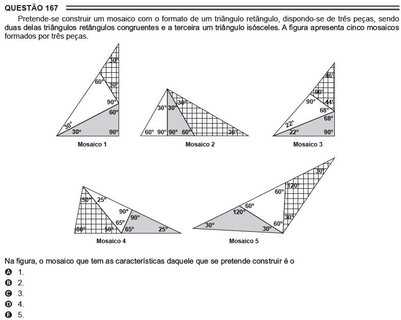 QUESTÕES DE CONCURSO DE MATEMÁTICA SOBRE TRIÂNGULOS COM GABARITO